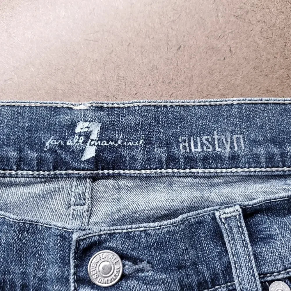 7 For All‎ Mankind Austyn Relaxed Straight Leg Jeans Men 36 Md Blue Stretch